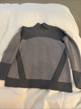 lululemon athletica Two-Tone Grey Mock Neck Sweater